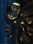  anthro bgn book demon detailed_background fur furniture_lamp galisteo hi_res levitation male nipples nude pecs solo 