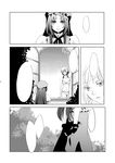  bad_id bad_pixiv_id blush bra comic fingerless_gloves gloves greyscale hat hong_meiling izayoi_sakuya lingerie mochinu monochrome multiple_girls navel panties staring touhou underwear window 