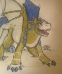  dragon(species) egg female feral halsi hi_res horn invalid_color outside pencil_crayon pleased solo traditional_media_(artwork) wings 