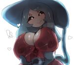  &lt;3 absurd_res big_breasts blush bodily_fluids breasts cum female generation_8_pokemon genital_fluids hatterene hi_res humanoid looking_at_viewer menyang nintendo not_furry pokemon pokemon_(species) pokemorph simple_background smile solo white_body 