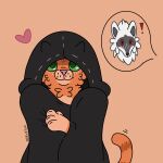  &lt;3 1:1 alleycat8706_(artist) anthro blush canid canine canis cheek_tuft clothing death_(puss_in_boots) domestic_cat dreamworks duo facial_tuft felid feline felis fur fuzzy green_eyes hi_res male male/male mammal motion_lines orange_body orange_fur puss_in_boots_(dreamworks) puss_in_boots_(film) puss_in_boots_the_last_wish red_eyes smile speech_bubble tabby_cat tuft white_body white_fur wolf 