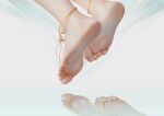 1girl anklet barefoot feet feet_only foot_focus greek_toe jewelry kongtoulaotou original reflection soles toe_ring toes 