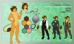  5_fingers anthro biped clothed clothing color_swatch countershade_torso countershading english_text eyewear felid fingers glasses green_eyes hi_res ikeda_yusa jewelry lion male mammal model_sheet munkeesgomu necklace nude pantherine solo tail tail_tuft text tuft 