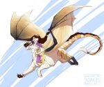  2023 4_toes 5_fingers araivis-edelveys brown_hair digital_media_(artwork) feet fingers hair hi_res horn male membrane_(anatomy) membranous_wings open_mouth solo taur teeth toes tongue wings 