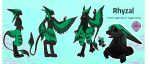  2023 3_fingers 3_toes 4_ears anthro avali avian biped black_body black_claws black_feathers blue_background bust_portrait character_name claws color_swatch digitigrade english_text feathered_wings feathers featureless_crotch feet female female_(lore) fingers front_view gingerrey green_body green_feathers green_sclera height hexagon hi_res information long_ears measurements model_sheet mouth_shot multi_ear nude open_mouth outline paws portrait rear_view rhyzal side_view simple_background solo tail teeth text toes weights white_outline winged_arms wings 