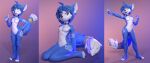  2023 3d_(artwork) 4_toes accessory ahoge anthro black_nose blue_body blue_fur blue_hair breasts canid canine chest_tuft collar collar_only digital_media_(artwork) dipstick_tail ear_piercing ear_ring eyebrows eyelashes eyes_closed fangs featureless_breasts featureless_crotch feet female fox fur furgonomics gesture hair hi_res jewelry kneeling krystal lemurfeature looking_at_viewer mammal markings medium_breasts navel nintendo nude open_mouth open_smile piercing plantigrade pointing raised_finger raised_index_finger ring ring_piercing short_hair smile solo standing star_fox tail tail_accessory tail_jewelry tail_markings tail_ring teeth toeless_(marking) toes tuft white_body white_fur 