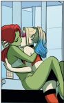  bikini clothed_female_nude_female harley_quinn harley_quinn_(cartoon) kiss non-web_source nude poison_ivy swimsuit yuri 