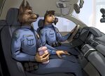  anthro canid canine canis car clothing disney domestic_dog driver driving duo equid equine hi_res horse humanoid male male/male mammal patrol police police_badge police_officer police_uniform thepimpartist uniform vehicle wolf zootopia zootopian zpd 