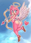  &lt;3 2023 absurd_res amy_rose anthro bow_(weapon) butt clothed clothing eulipotyphlan female hair hedgehog hi_res looking_at_viewer mammal nauth open_mouth open_smile pink_body pink_hair ranged_weapon sega smile smiling_at_viewer solo sonic_the_hedgehog_(series) weapon 