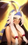  1girl absurdres dark-skinned_female dark_skin fate/grand_order fate_(series) hair_censor highres looking_at_viewer nitocris_alter_(fate) partially_submerged phaethonvt solo upper_body white_hair yellow_eyes 