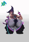  ass booty butt_crack han_juri highres looking_at_viewer looking_back middle_finger naughty_face pink_eyes street_fighter street_fighter_6 