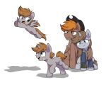  blush calamity_(fallout_equestria) equid equine fallout_equestria fan_character female feral group hasbro horn horse littlepip male mammal my_little_pony offspring parenthood pegasus pony shinodage simple_background unicorn white_background wings 