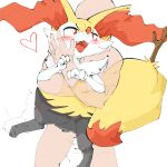  absurd_res aka_leopard anthro black_body blush braixen duo faceless_character faceless_human faceless_male female female_penetrated generation_6_pokemon hi_res human male male/female male_penetrating male_penetrating_female mammal nintendo open_mouth penetration pokemon pokemon_(species) red_eyes sex simple_background white_background white_body yellow_body 