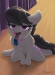  absurd_res balls black_hair disembodied_penis equid equine female feral friendship_is_magic futaku genitals hair hasbro hi_res male male/female mammal my_little_pony octavia_(mlp) penis small_penis tongue tongue_out 