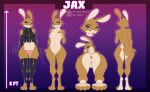  anthro anus big_butt breasts butt clothing female genitals hare hi_res lagomorph latex leporid mammal model_sheet panties puss pussy rabbit small_breasts smile smirk solo tenkelly thick thick_thighs underwear whip 