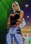  dangaizer_3 hips jeans tan white_hair 