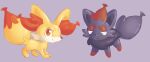  ambiguous_gender balloon duo fennekin feral generation_5_pokemon generation_6_pokemon hi_res inflatable labbit1337 nintendo pokemon pokemon_(species) purple_body smile yellow_body zorua 