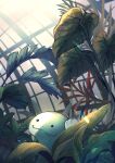  black_eyes closed_mouth commentary_request eko_(wk_egg) greenhouse highres leaf no_humans pokemon pokemon_(creature) quagsire smile solid_circle_eyes twitter_username watermark 