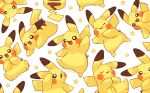  :3 :d absurdres bright_pupils brown_eyes closed_eyes commentary_request highres misonikomiii no_humans one_eye_closed open_mouth pikachu pokemon pokemon_(creature) smile star_(symbol) tongue watermark white_background white_pupils 