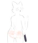  absurd_res anthro balls bdsm begging begging_for_mercy belt bodily_fluids butt_slap canid canine fennec fox genitals hi_res leaning leaning_forward looking_at_viewer looking_back looking_back_at_viewer male mammal moonfox pain slap tail tail_grab tears tears_of_pain 