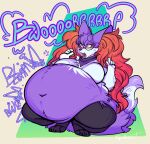  anthro belly belly_expansion belly_rolls big_belly big_breasts breasts burping bwomp cat_eye_glasses crouching delphox dipstick_tail expansion expansion_sound_effect eyewear featureless_breasts female gaping_mouth generation_6_pokemon hi_res holding_object huge_belly inner_ear_fluff looking_aside love_handles markings neckerchief nintendo open_mouth overweight overweight_anthro overweight_female pokemon pokemon_(species) potion_bottle raised_finger shiny_pokemon solo squidbiscuit sunglasses tail tail_markings thick_thighs tuft wide_eyed 