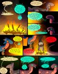  burning campfire comic dinosaur dragon dragonscape drekir dromaeosaurid female feral fire forl_(thepatchedragon) gila_(thepatchedragon) group hi_res hiker_(thepatchedragon) jat_(thepatchedragon) male night post-apocalyptic reptile scalie text thepatchedragon theropod tribal 