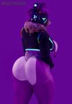  alpaca anthro big_breasts big_butt breasts butt butt_focus camelid dj_bop epic_games female fortnite fur hi_res mammal meatroza purple solo tail 