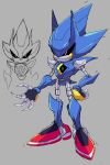  1boy absurdres animal_nose cyberlord1109 furry furry_male highres looking_at_viewer male_focus metal_sonic no_humans red_eyes red_footwear robot sonic_(series) sonic_cd sonic_heroes sonic_the_hedgehog_(classic) 