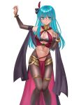  1girl absurdres bandeau bare_shoulders black_gloves black_pantyhose blue_eyes blue_hair bracelet bridal_gauntlets commentary_request criss-cross_halter eirika_(fire_emblem) elbow_gloves feather_hair_ornament feathers feet_out_of_frame fire_emblem fire_emblem:_the_sacred_stones gloves hair_between_eyes hair_ornament hair_ribbon halterneck harem_outfit hazuki_(nyorosuke) highres jewelry long_hair looking_at_viewer midriff navel neck_ring out_of_frame pantyhose pelvic_curtain ribbon shawl simple_background solo standing stomach tears thighlet thighs very_long_hair white_background 