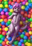  absurd_res ball_pit female flat_chested genitals hi_res membrane_(anatomy) nipples nude pussy pyravia solo webbed_hands xienoan young 