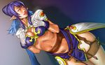  breasts cleavage garters gloves judith large_breasts midriff navel purple_hair red_eyes solo take_(draghignazzo) tales_of_(series) tales_of_vesperia thighhighs 