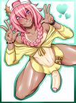  1boy androgynous astolfo_(fate) erection fate_(series) foreskin ganguro gyaru looking_at_viewer male penis solo tammaro tammdraws tan tanline trap veins veiny_penis 