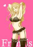  axis_powers_hetalia bra france_(hetalia) genderswap green_eyes lingerie long_hair nyatalia panties underwear 