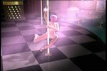  3d ayane ayane_(doa) dead_or_alive dead_or_alive_xtreme_2 dead_or_alive_xtreme_beach_volleyball pole pole_dancing purple_hair short_hair stripper_pole tan tanline tecmo 