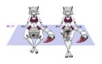  10ne-v absurd_res alexa_(10ne-v) anthro bra canid canine clothing female fox grey_hair hair hi_res living_machine looking_at_viewer machine mammal robot solo sports_bra thigh_crush underwear 