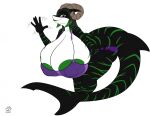  2016 anthro areola badgerben big_breasts big_butt bikini black_pupils breasts butt clothing female fish gesture green_areola green_eyes green_nipples hair horn huge_breasts huge_butt hyper hyper_breasts looking_at_viewer marine markings multicolored_body multicolored_hair nipples noir_(jennifer) non-mammal_breasts pupils shark smile solo striped_body striped_markings striped_tail stripes swimwear tail tail_markings translucent translucent_clothing two_tone_hair waving waving_at_viewer 