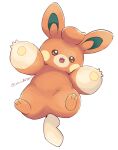  :d brown_eyes commentary_request full_body momoji_(lobolobo2010) no_humans open_mouth pawmi pokemon pokemon_(creature) simple_background smile solo tongue twitter_username watermark white_background 