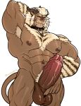  absurd_res felid final_fantasy final_fantasy_xiv hi_res hrothgar male mammal michopanq muscular muscular_male pecs solo square_enix 