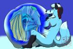  belly blue canid canine dragon eating fatfur fox fur glowing hi_res inside invalid_tag likos likosart mammal nom oral overweight pred prey vore 