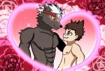  anthro bandaid_protagonist_(tas) canid canine canis domestic_dog dragokaizer666 duo hi_res human interspecies lifewonders male male/male mammal muscular muscular_male tadatomo tokyo_afterschool_summoners 