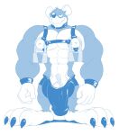  2018 abs anthro anti_dev balls_outline barely_contained barely_contained_penis big_biceps big_feet big_nipples big_pecs big_penis blue_and_white bulge claws clothing collar detailed_bulge feet genital_outline genitals harness hi_res huge_feet huge_nipples huge_penis hyper hyper_genitalia hyper_penis jim_rat lock looking_at_viewer male mammal monochrome murid murine muscular muscular_anthro muscular_male naughty_face naughty_smile navel nipple_piercing nipples padlock padlock_piercing pecs penis penis_base penis_outline piercing rat rodent simple_background solo standing thong toe_claws underwear vein veiny_penis white_background wristband 