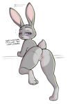  bedroom_eyes bent_over blush blush_lines butt dialogue disney drunk english_text feet female fluffytuft genitals hi_res judy_hopps lagomorph leporid looking_at_viewer looking_back mammal narrowed_eyes nude pussy rabbit seductive smile solo substance_intoxication text thick_thighs zootopia 