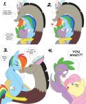  chimera discord_(mlp) dragon duo equid equine erection female friendship_is_magic genitals group group_sex hair hasbro hi_res horn horse licking male male/female mammal multicolored_hair my_little_pony pegasus php137 pony pussy rainbow_dash_(mlp) rainbow_hair sex simple_background spike_(mlp) threesome tongue tongue_out trio white_background wings 