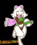  anthro belly black_background bottomwear bovid bulge caprine clothed clothing clothing_lift deltarune eyelashes eyeshadow girly goat goat_legs horn interface makeup male mammal mevka_(artist) panties pink_eyes pink_horn raised_leg ralsei robe robe_lift scarf simple_background skirt skirt_lift smile smiling_at_viewer solo undertale_(series) underwear 