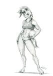  2018 anthro babs_seed_(mlp) baron_engel bikini bikini_bottom breasts clothing cutie_mark equid equine female freckles freckles_on_face friendship_is_magic hair half-closed_eyes hand_on_hip hasbro hi_res holding_object holding_volleyball hooves horse looking_at_viewer mammal mane my_little_pony narrowed_eyes navel pony pose shirt signature smile smiling_at_viewer solo sport standing swimwear tank_top topwear volleyball 