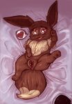  bed eevee eeveelution female feral furniture generation_1_pokemon goregys hi_res nintendo on_bed pokemon pokemon_(species) sex_toy solo vibrator wand_vibrator 