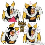  2023 anthro bat black_hair blarf022 bodily_fluids eyelid_pull fangs female fur goth hair heat_(temperature) hi_res honduran_white_bat mammal microbat neck_tuft phyllostomid sewing sewing_needle solo stitch_(sewing) sweat teeth tongue tongue_out tuft vranda_von_bat_(blarf022) white_body white_eyes white_fur wings yangochiropteran 