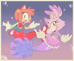  2023 amy_rose anthro blaze_the_cat bubble clothing domestic_cat duo eulipotyphlan felid feline felis female fur gloves handwear hedgehog hi_res mammal marine merfolk mermaidification pink_body pink_fur purple_body purple_fur sega sonic_the_hedgehog_(series) spinstellar split_form underwater water 