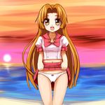  blush mermaid_melody_pichi_pichi_pitch panties seira_(mermaid_melody_pichi_pichi_pitch) skirt skirt_lift smile sunset underwear 