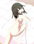  ass bad_id bad_pixiv_id bakemonogatari bed brown_eyes corded_phone legs long_legs monogatari_(series) nude ossannoa phone sengoku_nadeko solo 